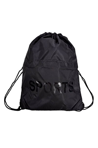 OEM Sports Backpack with Pocket Black "SPORTS" 32.5x41.5cm