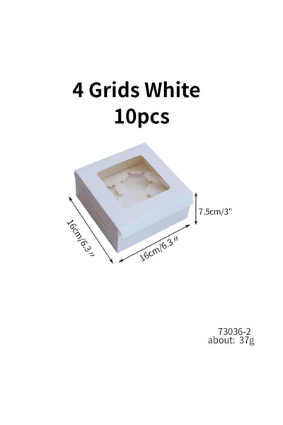Choice1 See picture for dime 4 Grids White 10Pcs Kraft Paper Cupcake Packing ...