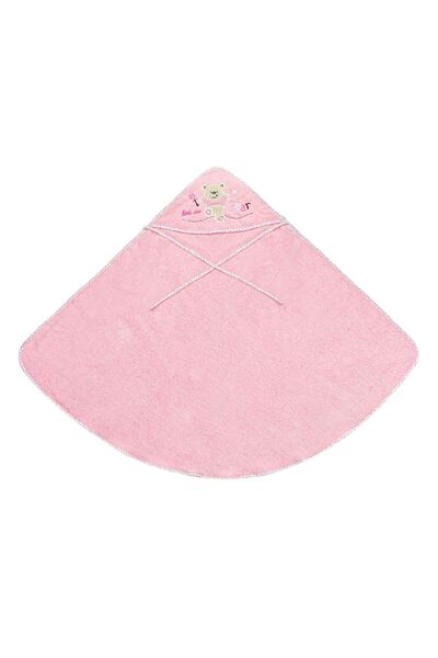 OEM Cotton Towel with Pink Teddy Bear Hood 100x100cm