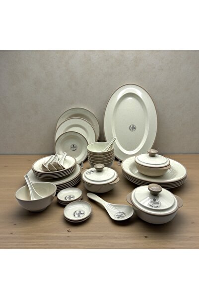 cc bin shihon Melamine dinner set, two colors, 40 pieces, for 6 people, break...