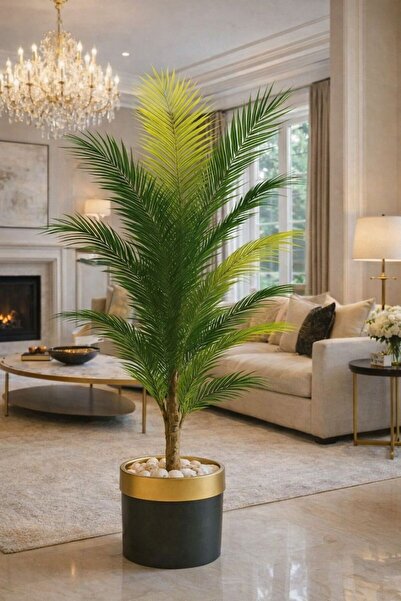 Altun Çiçekcilik Areka 180 CM YAPAY AĞAÇ Lux Metal Saksı Dahıldır