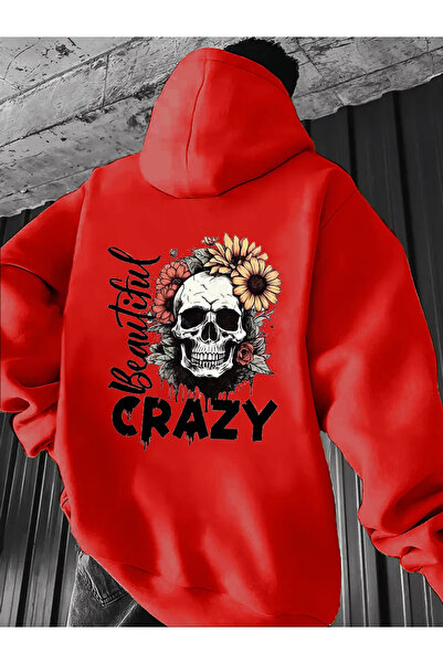 Flow touch Printed Unisex Oversized /Relaxed Fit Basic Thick/Fleece Lined Hoo...