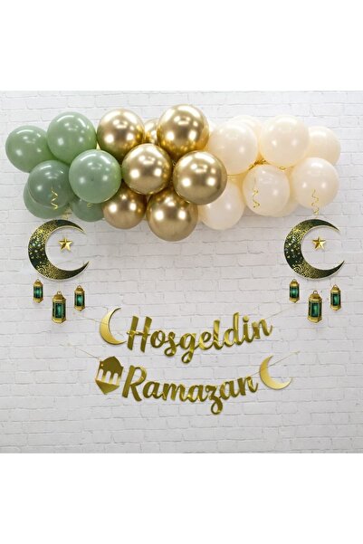 parti show Hoş Geldin Ramazan Kandilli Balon Süsleme Seti