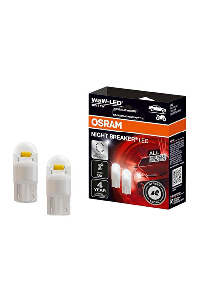 ams-OSRAM Set 2 Becuri Night Breaker Led W5W Omologare Rar Osram