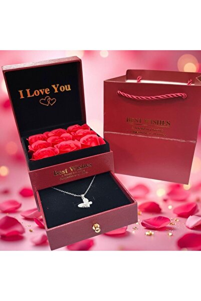 de Soap rose gift in a drawer box + necklace – ideal for Martisor & Valentine...