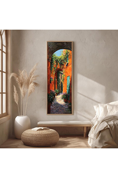 woodhomeworks Tek Parça Gerçek Ahşap dikey Panorama Çerçeveli Tablo canlı bir...