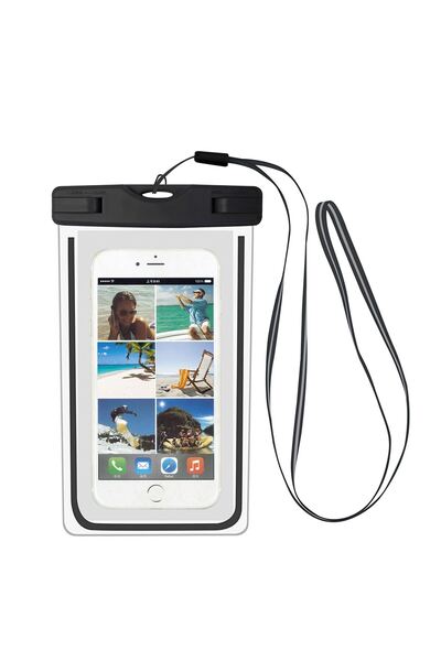 OEM Husa Rezistenta la Apa Neagra pentru Telefon Mobil 19.5x11.5cm