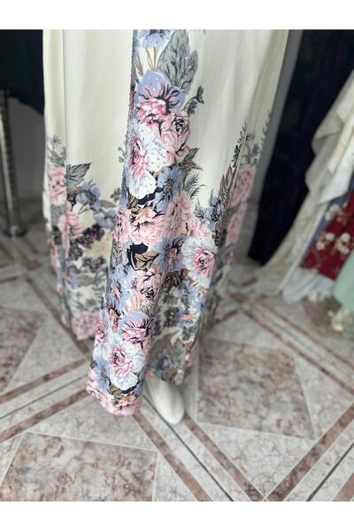 Pure Drsses Women's jalabiya embroidered with flowers, off-white