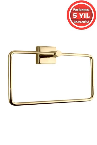 BanyomHome Paslanmaz Pirinç Karedeniz Kare Havluluk Altın Gold