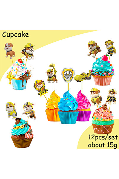 PAW PATROL cupcake 12pcs New Birthday Decoration Dogs Rubble Disposable Table...