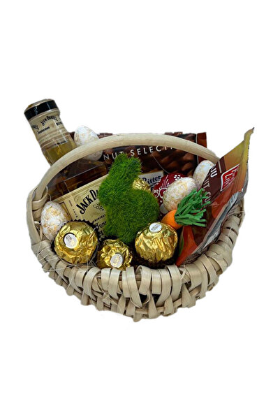 velve Cos cadou de Paste,Jack Honey 200ml,selectie de dulciuri, iepuras decor...