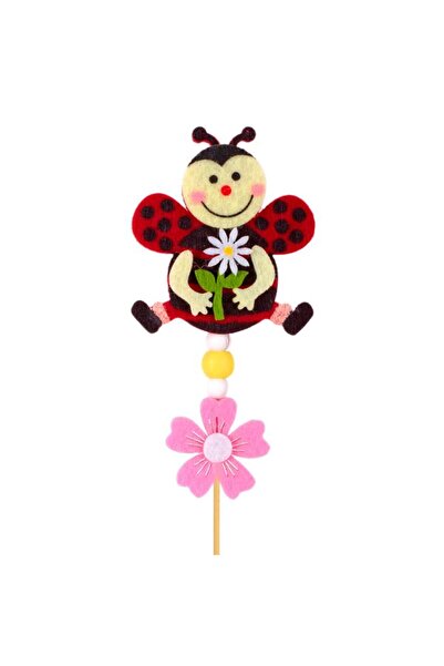 OEM Decorative Stick for Pots Felt Ladybug 29cm
