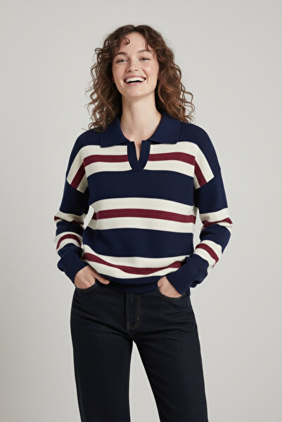 mahira collection Women's Striped Knitwear Sweater
