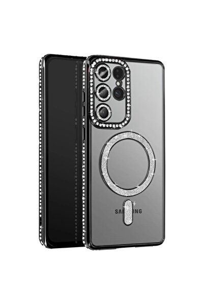 Nezih Case Samsung Galaxy S26 Ultra Uyumlu Taşlı Magsafe Şarj Özellikli Kamer...