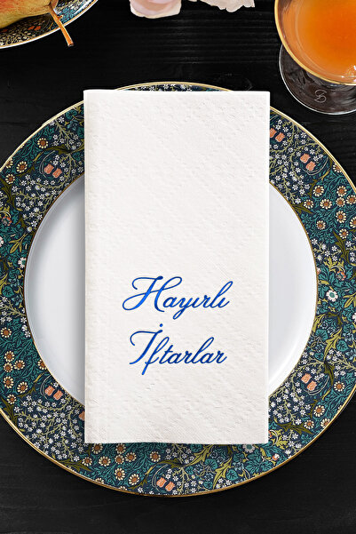 Story مناديل ورقية بيضاء اللون بنمط 20×40 سم، مزينة بنقوش فاراك هايفر، عبوة م...