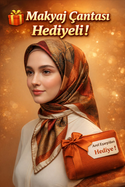 Levidor 90X90 Silk-Look Brown - Cinnamon Colored Scarf - Non-Slip Twill Styli...