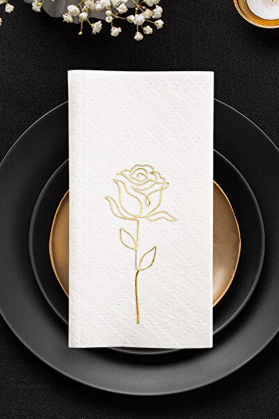 Story مناديل ورقية منسوجة من قماش إيرلايد باللون الأبيض، مقاس 20×40 سم، مزينة...