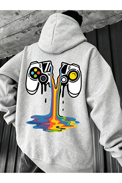 Flow touch Comfortable Fit Hooded Oversize Unisex Printed Sweatshirt