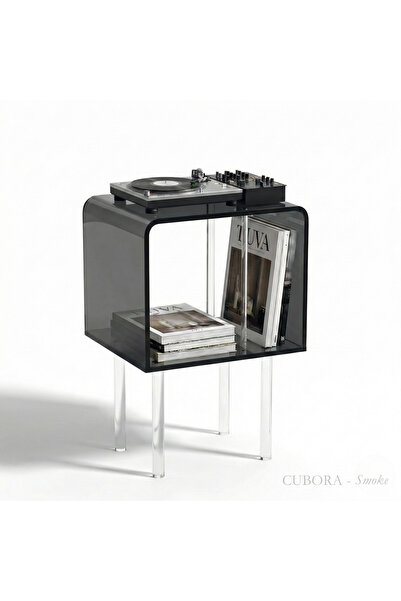 TUVA CUBORA | Şeffaf Pleksi Çubuk Ayak Yan Sehpa Komodin Dergilik–İnce Çubuk ...