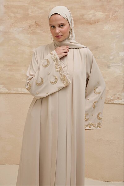 LEYLA STORE Crescent Nightfall |   Crescent Embroidered Abaya Set