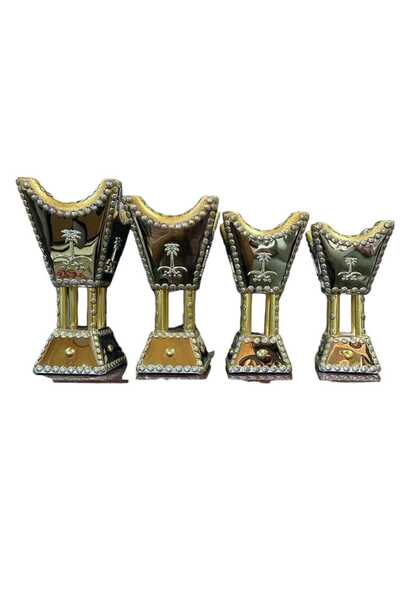 GENERAL Seven and Palm Gold Incense Burner Set, 4 Pieces