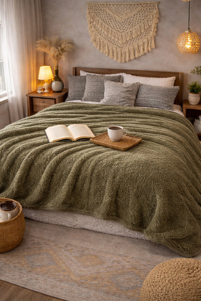 IZAHOUSE LIVING Çift Kişilik Yumoş Super Soft Battaniye