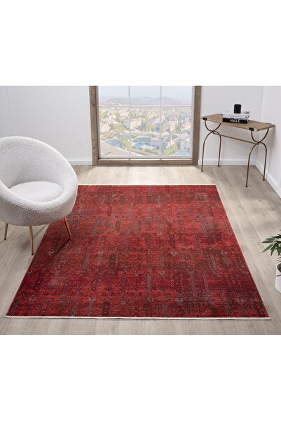 Halı Sepeti Seyran Asır 258 Bordo Modern Vintage Robot Süpürgeye Uygun Salon ...