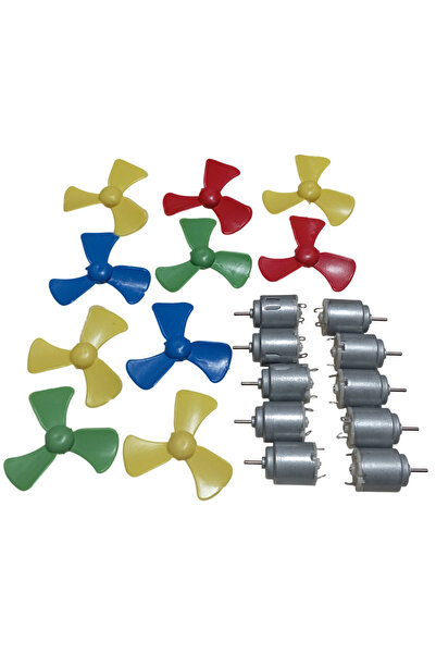 Devre Dünyası 10 Adet Yuvarlak DC 3V Öğrenci Elektrik Deney Motoru ve 10 Adet...