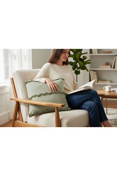 Loren Modern punç işlemeli 2’ li dekoratif kırlent kılıfı