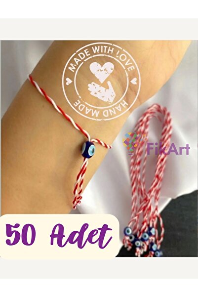 Fikart 50 Adet Nazar Boncuklu Marteniçka Bileklik – Bahar ve Şans Dilek İpi (...