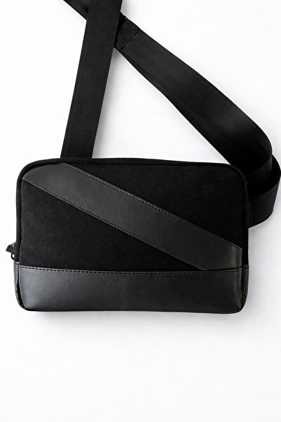 Aggu Bebe Unisex Black Crossbody Mini Bag with Adjustable Strap Side Bag - Le...