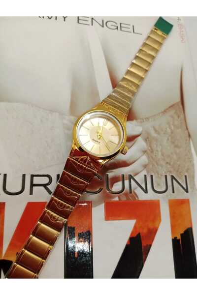 Brality Casoi̇ New Fashion Design - Round Model - Gold Color Steel Case and S...