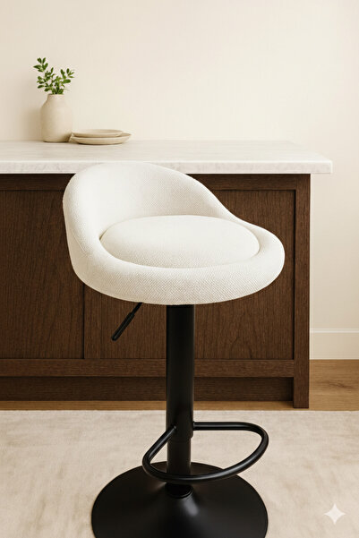 SADANHOME Adjustable piston bar stool with footrest - Modern swivel stool, hy...