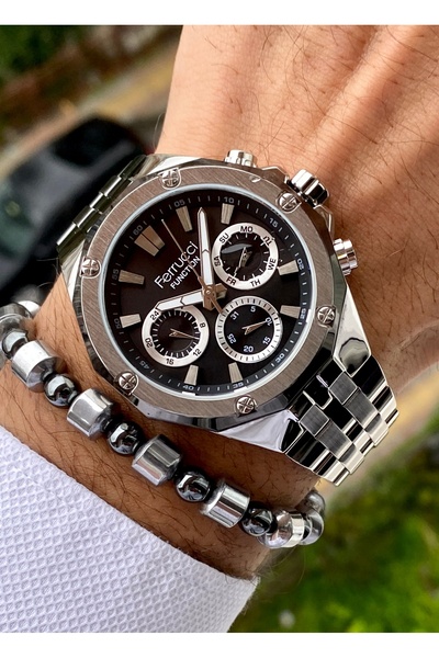 Ferrucci Functional Men's Wristwatch Steel Cord Waterproof 2 Year Warranty Or...