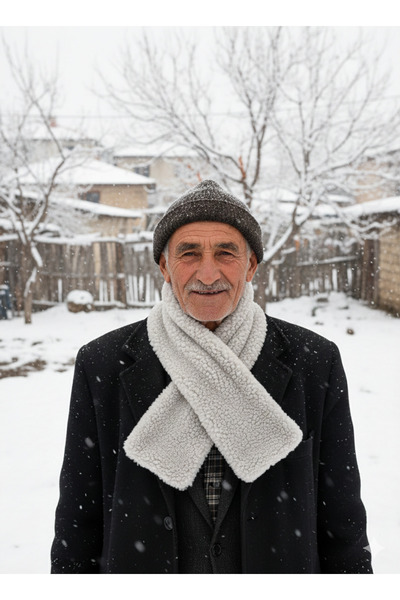 hoaryage Soft Natural Lamb Fur Etol Sweater, Sheep Fur Kaşkol