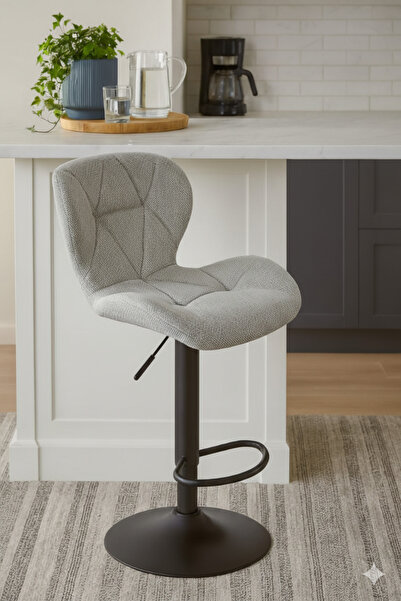 SADANHOME Adjustable piston bar stool with footrest - Modern swivel stool, hy...