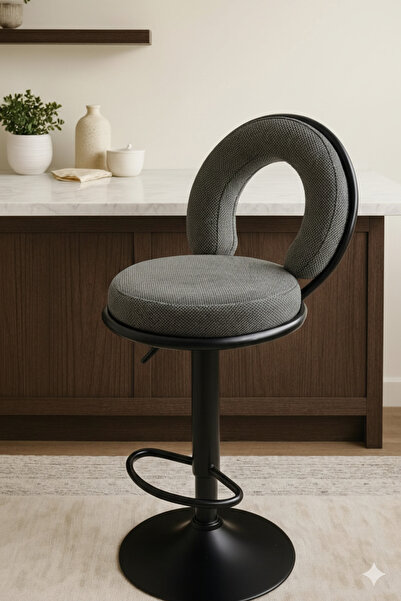 SADANHOME Adjustable piston bar stool with footrest - Modern swivel stool, hy...