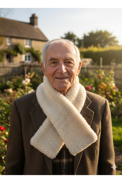 hoaryage Soft Natural Lamb Fur Etol Sweater, Sheep Fur Kaşkol