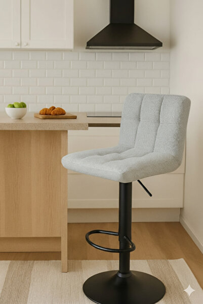 SADANHOME Adjustable piston bar stool with footrest - Modern swivel stool, hy...