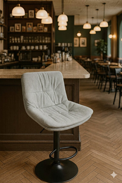 SADANHOME Adjustable piston bar stool with footrest - Modern swivel stool, hy...