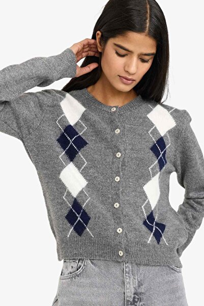 DeFacto Regular Fit Crew Neck Cardigan G8026Ax26Sp