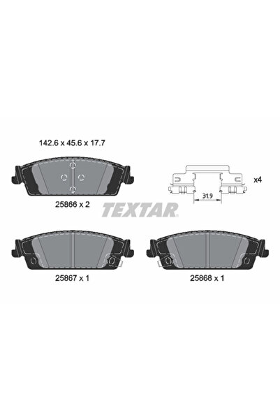 TEXTAR Set Placute Frana Frana Disc Chevrolet Silverado 1500 Crew Cab
