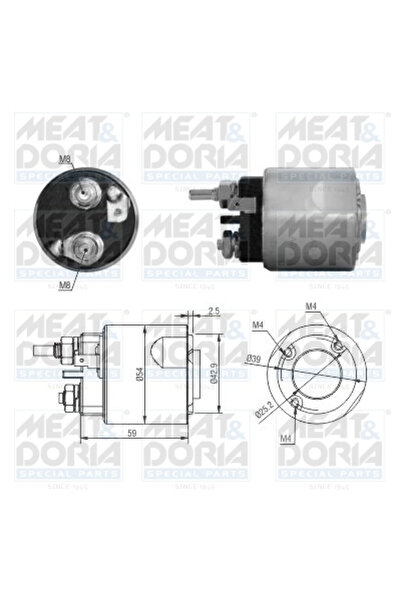 MEATDORIA Solenoid Electromotor Nissan Kubistar Caroserie Renault Clio 2/Clio...