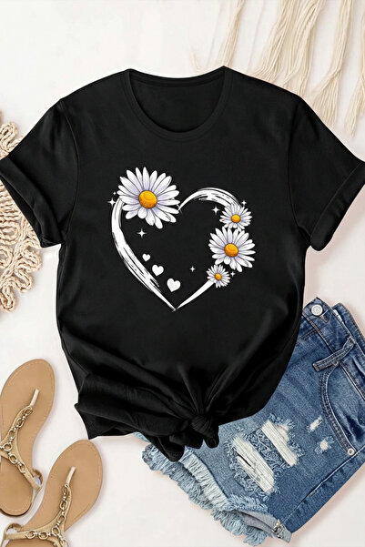 EFFRENATU Men's Oversized Printed Combed Cotton Crew Neck Short Sleeve T-Shirt