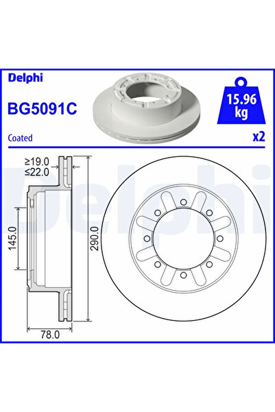 DELPHİ Disc Frana Nissan Cabstar Renault Trucks Maxity
