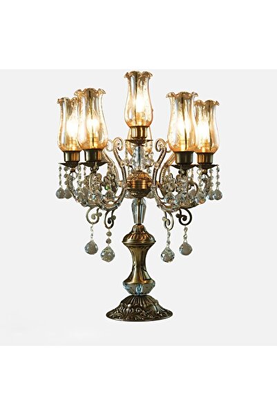 MOD10 Crystal Stone Table Lamp with Bell Jar |   Brass Casting Body |   Luxur...