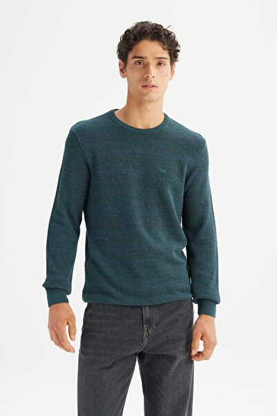 Lee Pamuklu Regular Fit Bisiklet Yaka Logolu Kazak Erkek KAZAK L2520364 405
