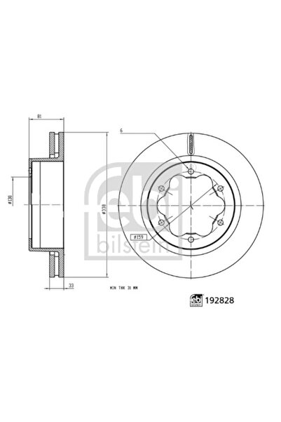 FEBI BILSTEIN Спирачен диск заден мост Ford Transit V363 автобус/Transit V363...