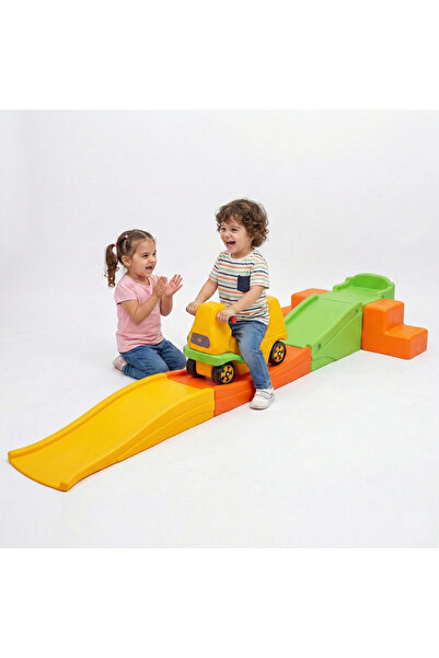 MUPARK Roller Coaster Arabalı Platform Set 310 cm Raylı Çocuk Kaydırağı Anaok...