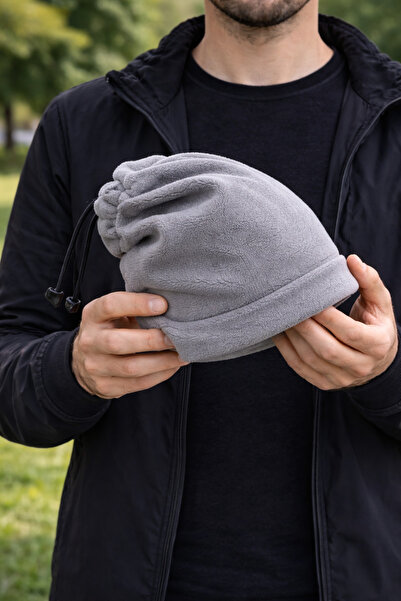 LUXIC CORE Men's Polar Fleece Beanie & Neck Warmer Gray |   Multi-Purpose, Wa...
